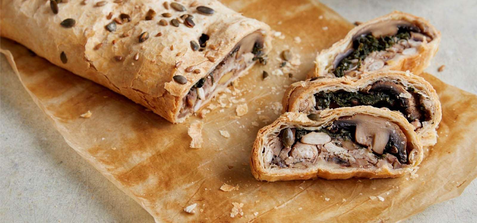 Recipe: MUSHROOM, CANNELLINI BEAN AND SPINACH WELLINGTON